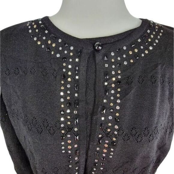 Alfred Dunner Black Layered Sweater Size Medium - Picture 3 of 7